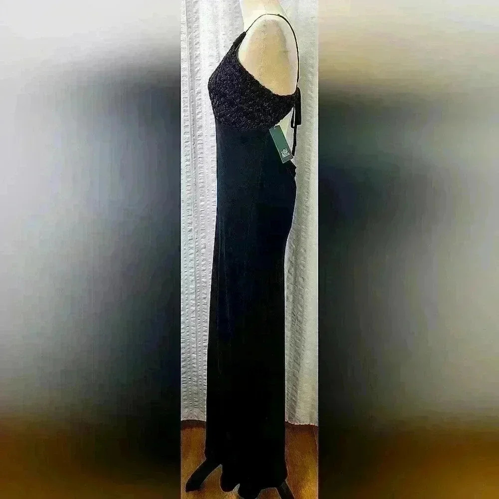 830. Wild Fable Women's Black Sleeveless Rosette Cup Maxi Dress - Picture 5 of 9